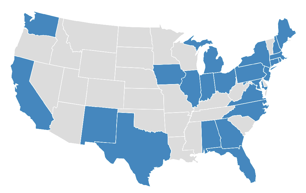 tcc-Blue-state-map Serving 23 states